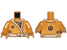 Torso Ninjago Robe with White Sash Pattern / Pearl Gold Arms / Pearl Gold Hands