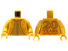 Torso Jacket with Gold Stars over Gold Shirt with 5 Buttons, '20 YEARS LEGO Harry Potter' on Back Pattern / Pearl Gold Arms / Pearl Gold Hands
