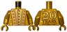 Torso Robe with Copper Buttons, Stitching and Stars, '20 YEARS LEGO Harry Potter' on Back Pattern / Pearl Gold Arms / Pearl Gold Hands