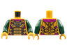 Torso Armor, Magenta Cape, Silver and Medium Nougat Trim Pattern / Dark Green Arms / Pearl Gold Hands