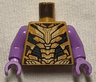 Torso Armor, Gold Plates, Black Trim Pattern (Thanos) / Medium Lavender Arms / Medium Lavender Hands
