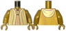 Torso Gold Robe Open with Copper Lining and Hood over Ornate Vertical Sash, Circle Brooch, Dark Brown Neck Pattern / Pearl Gold Arms / Pearl Gold Hands