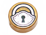 Tile, Round 1 x 1 with Silver Padlock with Black Keyhole Pattern