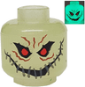 Minifigure, Head Alien with Red Eyes, Teeth and Wide Stitched Smile Pattern (Scarecrow)
