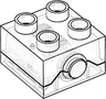 Duplo, Brick 2 x 2 Light with White Button