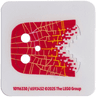Minifigure Cape Plastic, Stepped Edge with Yellow Lines on Red Pixelated Background Pattern
