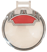 Dish 6 x 6 Inverted with Bar Handle with Wires and Red Panel Pattern