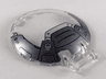 Dish 6 x 6 Inverted with Bar Handle with Dark Silver and Silver Armor Plates Pattern
