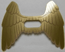 Minifigure Wings Feathered Collapsed with Center Opening with Gold Feathers Pattern