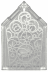 Tile, Modified 2 x 3 Pentagonal with Silver Circles and Stars Pattern (Wicked Glinda Crown Tiara)