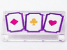 Tile 1 x 2 with 3 Playing Cards with Diamond, Club and Heart Pattern