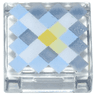 Tile 1 x 1 with Pixelated Bright Light Blue, Sand Blue, White and Yellow Squares Pattern (Minecraft Nether Star)