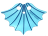 Minifigure Cape Plastic, Scalloped 9 Points with Dark Blue Lines on Trans-Light Blue Background Pattern