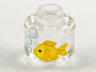 Minifigure, Head without Face with Yellow Fish and White Bubbles Pattern