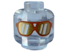 Minifigure, Head Medium Nougat Glasses with Gold Lenses with White Reflections Pattern