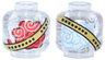 Minifigure, Head without Face with Gold Bands with Solid Black Dots, Silver Swirls, Red and Light Aqua Smoke on Opposite Sides Pattern (HP Remembrall)