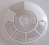 Dish 4 x 4 Inverted (Radar) with Solid Stud with White and Light Bluish Gray Radial Millennium Falcon Cockpit Pattern