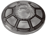 Dish 2 x 2 Inverted (Radar) with Black and Dark Bluish Gray Radial Cockpit Window Pattern