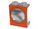 Panel 1 x 2 x 2 - Hollow Studs with Porthole on Red Background Pattern