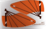 Plastic Triangle 6 x 12 Wing with Brown Spars and Orange Cloth Pattern, Sheet of 2 Items x66px15