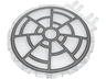 Windscreen 8 x 8 Bubble Canopy with Dual 2 Fingers with SW 8 Spoke Dark Bluish Gray Frame Death Star Window Pattern