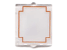 Glass for Window 1 x 2 x 2 Flat Front with Red Geometric Frame on Translucent White Background Pattern