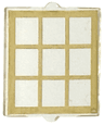 Glass for Window 1 x 2 x 2 Flat Front with Gold Lattice Pattern