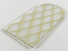 Glass for Door Frame 1 x 6 x 7 Arched with Notches and Rounded Pillars with Gold Lattice Pattern