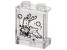 Panel 1 x 2 x 2 with Side Supports - Hollow Studs with Black Deer Buck, Flowers, Dots and Chinese Logogram '福' (Wealth) Pattern