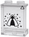 Panel 1 x 2 x 2 with Side Supports - Hollow Studs with Black Triangle, Cloak and Sparkles Pattern