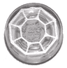 Tile, Round 1 x 1 with Silver Octagonal Jewel Pattern (LotR Arkenstone)