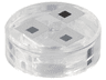 Tile, Round 1 x 1 with Pixelated White Squares with Black and Dark Bluish Gray Centers Pattern (Minecraft Frogspawn)