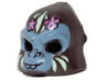 Minifigure, Headgear Mask Gorilla with Gray Face, Light Yellow Face Paint and Pink Flowers Pattern