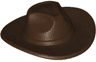 Minifigure, Headgear Hat, Very Wide Brim, Outback Style (Fedora)