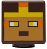 Minifigure, Head, Modified Cube with Pixelated Medium Nougat Face, Yellow Eyes and Headband with Orange Trim Pattern (Minecraft Golden Knight)