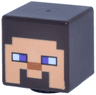 Minifigure, Head, Modified Cube with Pixelated Nougat Face, Dark Purple Eyes, Dark Orange Nose, and Smile Pattern (Minecraft Steve)