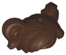 Minifigure, Hair Short, Parted with Two Pigtails, Hole on Top