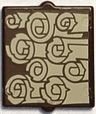 Glass for Window 1 x 2 x 2 Flat Front with Tan Parchment Scrolls Pattern