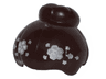 Minifigure, Hair Female with Top Knot Bun and White and Silver Flowers Pattern