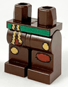 Hips and Legs with Green Belt, Medium Nougat Ropes and Patches, Dark Red Patches Pattern