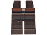 Hips and Legs with Reddish Brown Belt and Right Leg Strap, Silver Buckle and Dots, Black Pockets Pattern