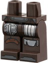 Hips and Legs with SW Mandalorian Silver Beskar Armor Plates, Reddish Brown and Dark Silver Knee Pads, Dark Bluish Gray Shoe Tips Pattern