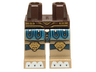 Hips and Dark Tan Legs with Blue and Dark Blue Loincloth, Gold Lion Head Knee Pads and Belt and White Claws Pattern