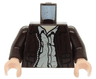 Torso Indiana Jones Leather Jacket, Button Down Shirt Pattern / Dark Brown Arms / Light Nougat Hands