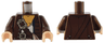 Torso PotC Jacket over White Open Shirt with Belts and White Sash Pattern / Dark Brown Arms / Light Nougat Hands