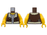 Torso Monster Fighters Flight Vest with Undershirt with Dirt Stains Pattern / Yellow Arms / Yellow Hands