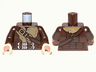 Torso LotR Coat with Fur Lining, Shoulder Strap and Double Silver Belt Pattern / Dark Brown Arms / Light Nougat Hands