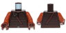 Torso SW Vest with Dark Tan Stripes and Reddish Brown Shoulder Strap Pattern / Dark Orange Arms / Reddish Brown Hands