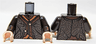Torso LotR Coat Tattered with 2 Buttons, Dotted Leaves Pattern / Dark Brown Arms / Light Nougat Hands