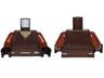 Torso SW Jedi Robe over Dark Tan Shirt, Reddish Brown Belt with Silver Lines and Details Pattern / Reddish Brown Arms / Black Hands
